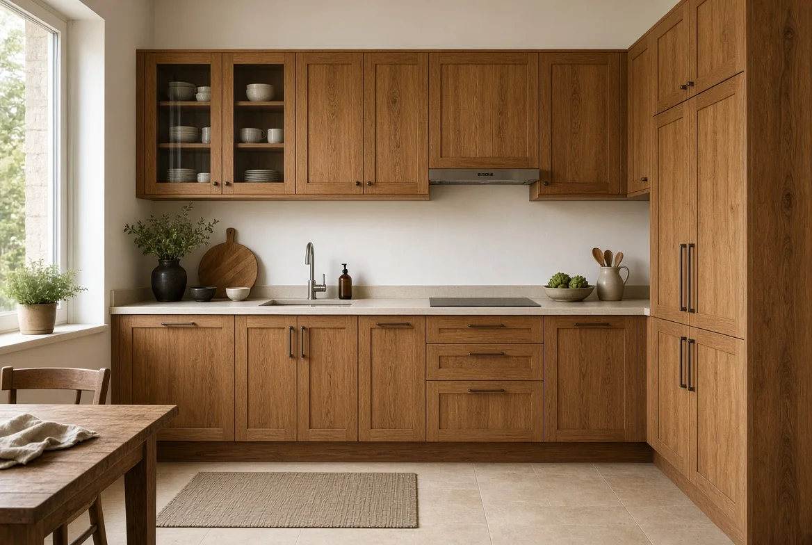 Cocina a medida con muebles de madera